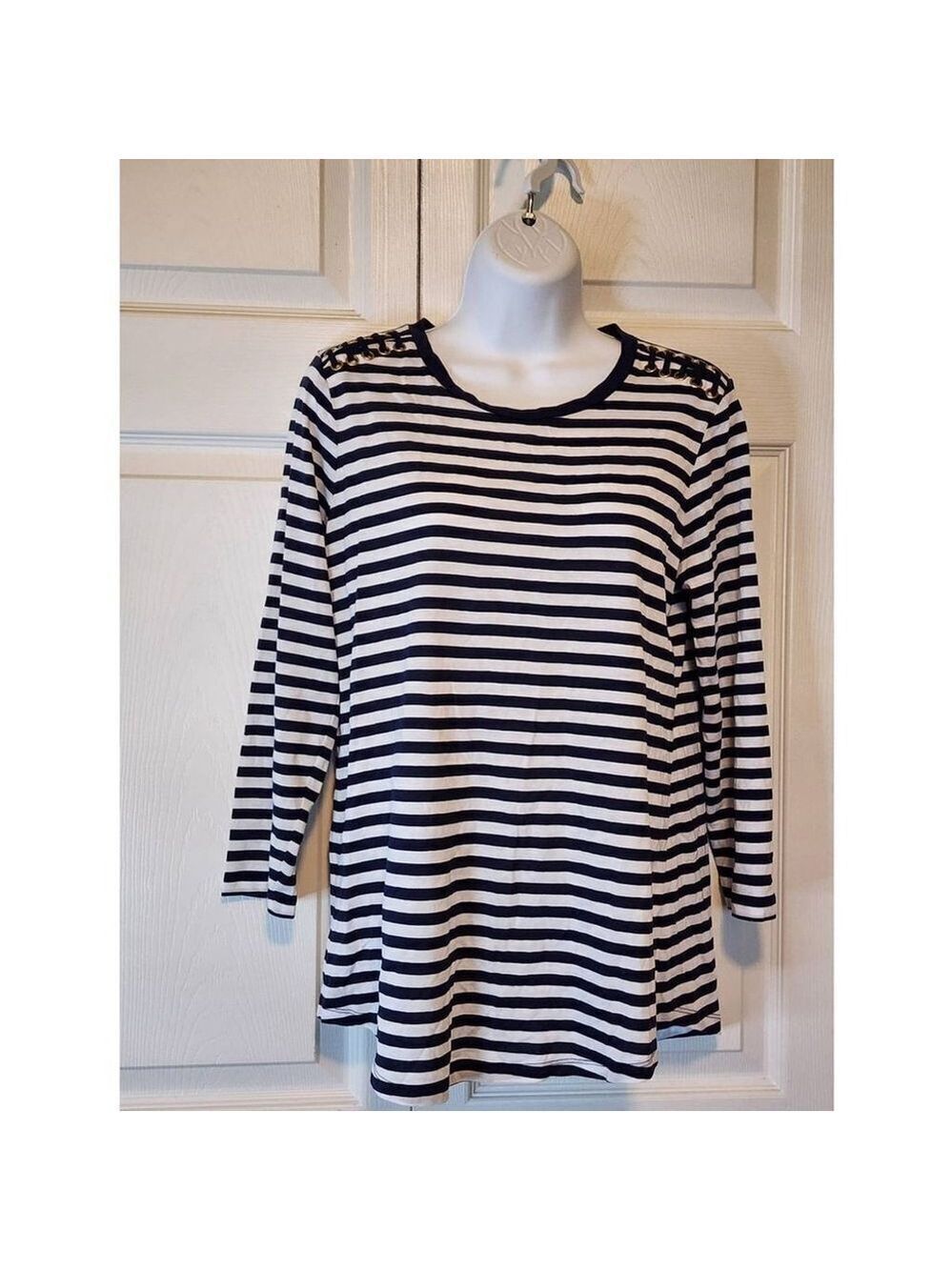 Michael kors Navy and White Striped Shirt
